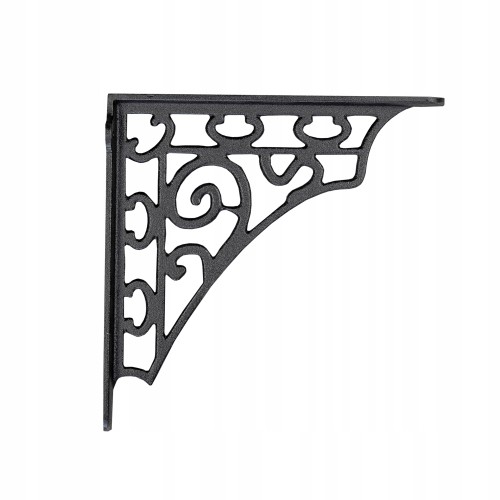 Dekoracyjny żeliwny wspornik półki ornament w kolorze czarnym