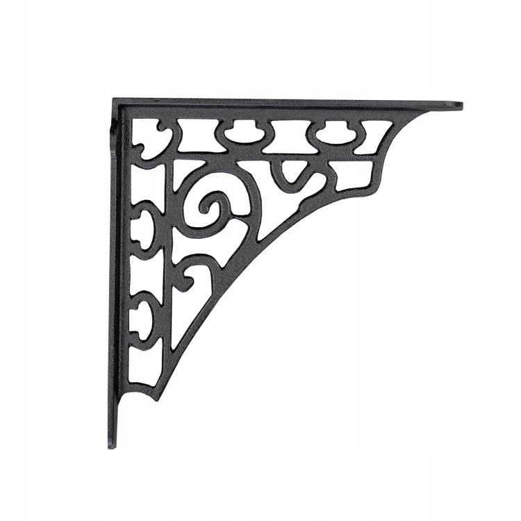 Dekoracyjny żeliwny wspornik półki ornament w kolorze czarnym