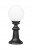 Czarna lampa żeliwna z białą kulą PMMA 200 mm