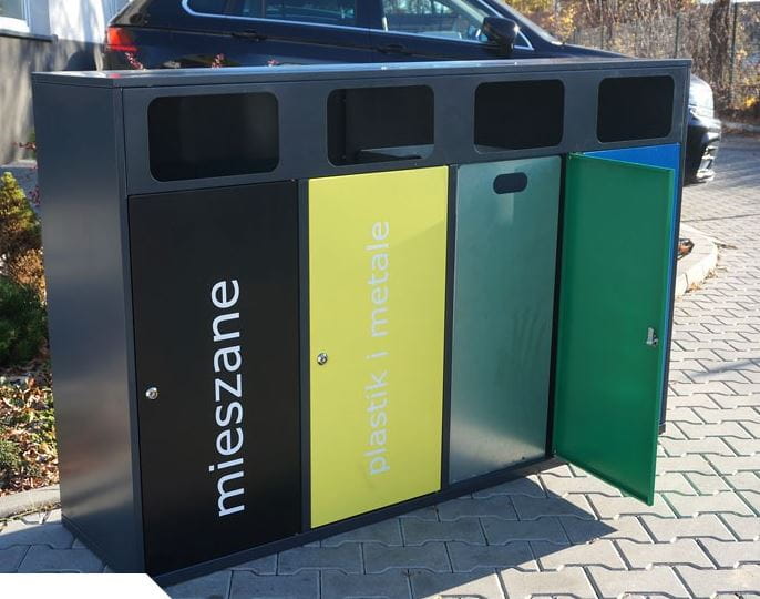 Kosz do segregacji odpadów Etna IV 120 l stal nierdzewna