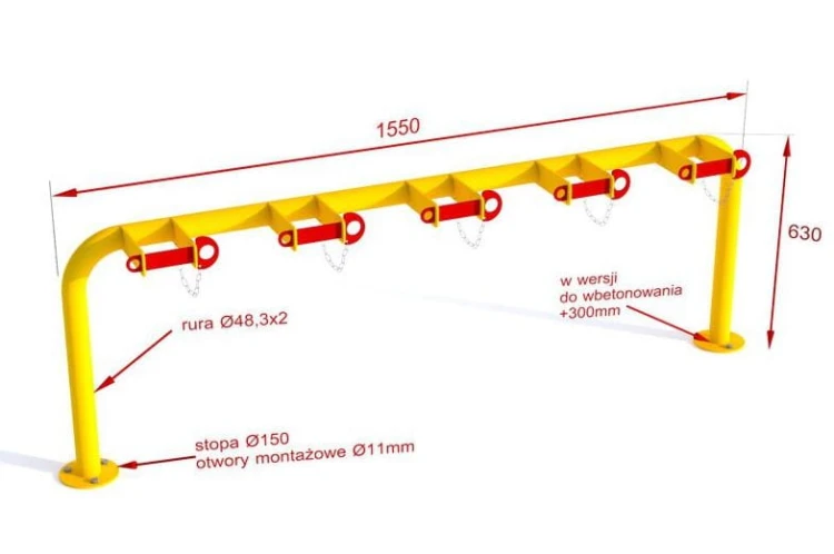 Parkingowy stojak na hulajnogi X 155 cm