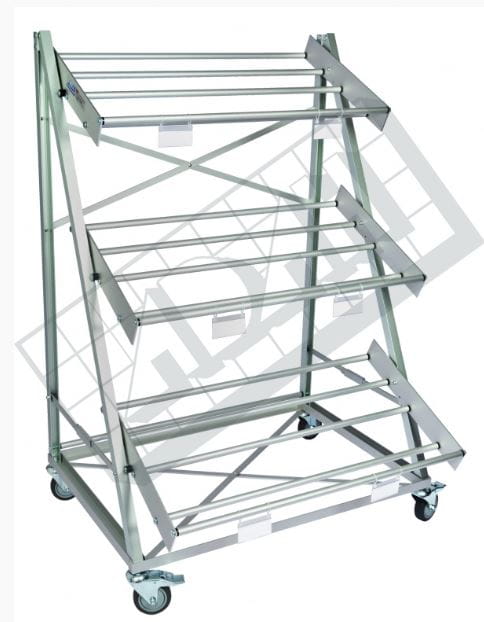 Wózek transportowy do regału 3 półkowego aluminiowy anodowany