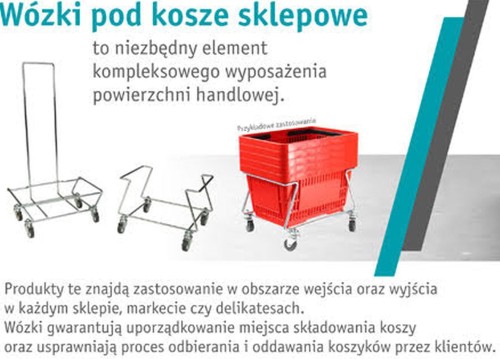 Podstawka na kółkach pod kosze sklepowe 20 l 22 l 28 l