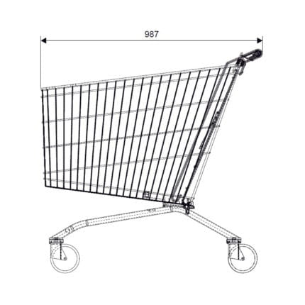 Wózek sklepowy MEC 180 z kołami TENTE 125 mm