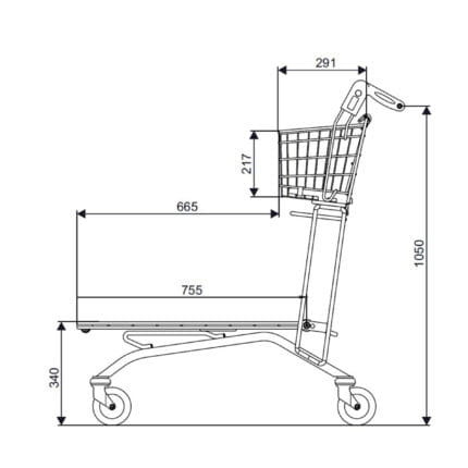 Wózek transportowy sklepowy 30 Mec 250 z platformą