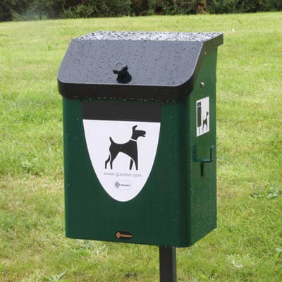 Kosz na psie odchody Metalowy Fido 35 czerwony