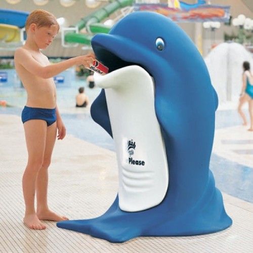Niebieski kosz na śmieci Splash dla dzieci 100 l