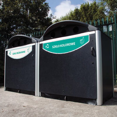 Obudowa na kontenery do recyklingu Modus 1280 szkło