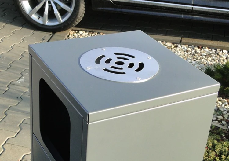 Metalowy kosz do segregacji odpadów Etna I 40 l do obiektów publicznych