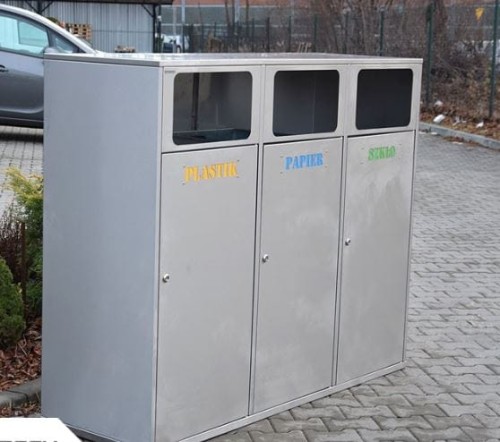 Kosz do segregacji odpadów Etna III 240 l stal ocynkowana malowana