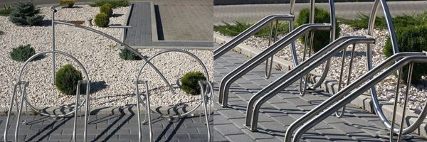 mała architektura, stojak rowerowy, stojak na rowery stal ocynkowana i malowana