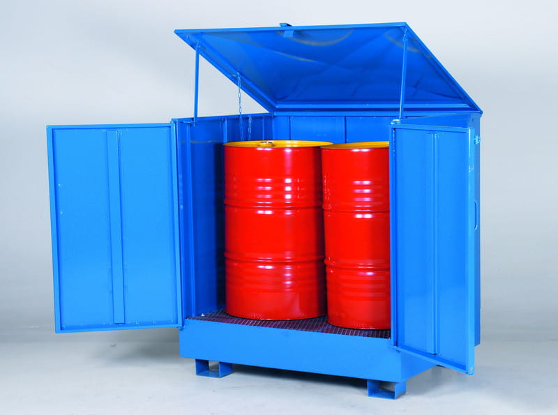 Wanna wychwytowa metalowa zabudowana na 2 beczki stojące