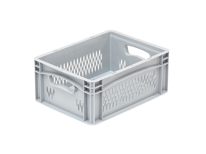 Skrzynka pojemnik na owoce i warzywa 40x30x17 cm, basicline, szara, ażurowa  