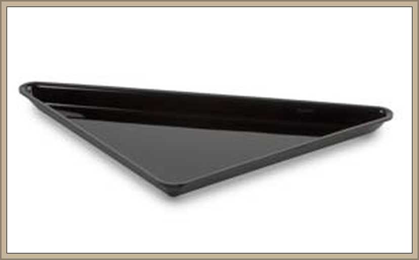 Pojemnik  trojkatny 27x27x37 cm, ekspozycyjny, gastronomiczny, głębokość  20 mm; kolor czarny/biały, Dupont, Plexiline