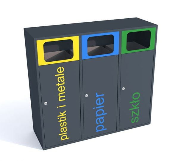 Kosz do segregacji odpadów Etna III 80 l, stal ocynkowana malowana  
