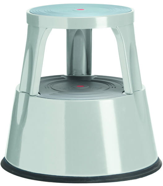 Taboret ze stopniami, stołek, paleta stopniowa, metalowy, 2 stopnie, szary