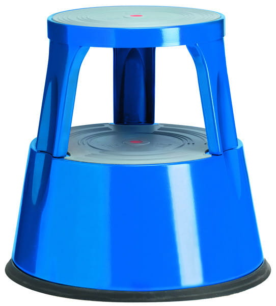 Taboret ze stopniami, stołek, paleta stopniowa, metalowy, 2 stopnie, niebieski