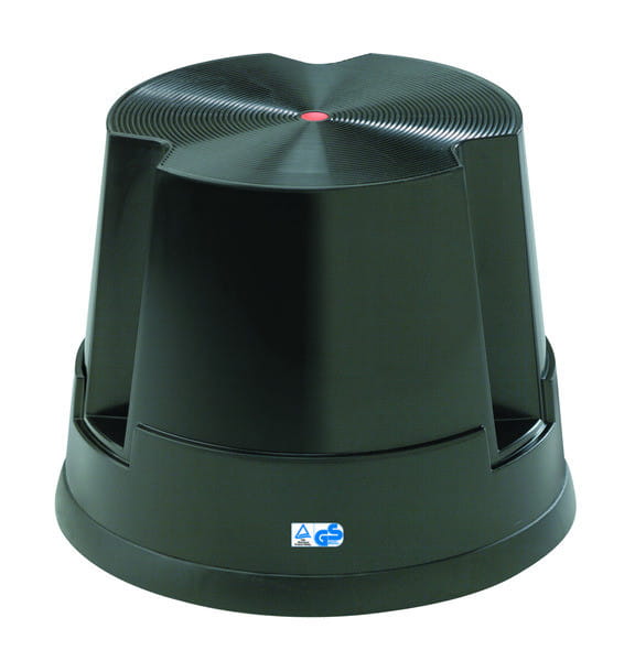 Taboret stołowy, stołek, paleta stopniowa, plastikowy,1 stopień, czarny