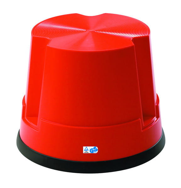 Taboret stołowy, stołek, paleta stopniowa, plastikowy,1 stopień,czerwony