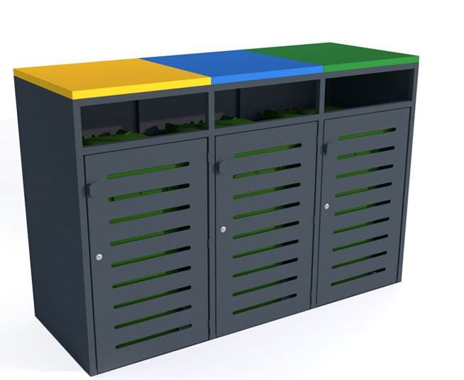 Zabudowa do pojemników na odpadki IV 3x120 l, stal ocynkowana malowana   