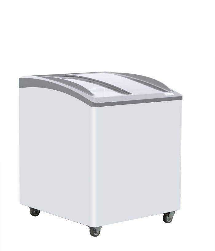 Zamrażarka 205 litrów, boneta do lodów i mrożonek, szara