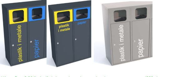 Kosz do segregacji odpadów Etna II 120 l, z popielnicą, stal ocynkowana malowana  