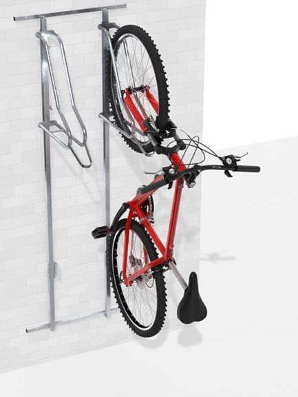 Wieszak na rowery Lift - 2 Premium, na profilu nośnym, stal nierdzewna