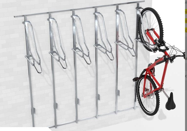 Wieszak na rowery Lift - 6 Premium, na profilu nośnym, stal nierdzewna