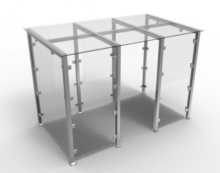 Wiata dla palaczy modułowa Kra04 PA.11.05 - stal AISI 304