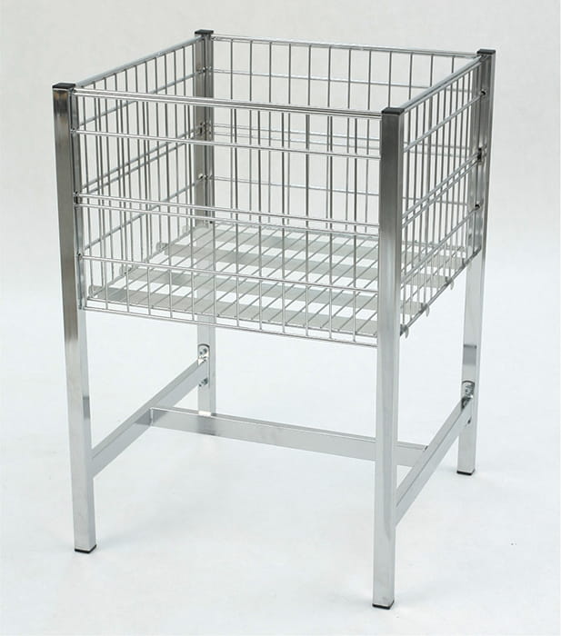 Stół ekspozycyjny, kosz wystawowy, wyprzedażowy,600x600 H-850/400 - cynk galwaniczny