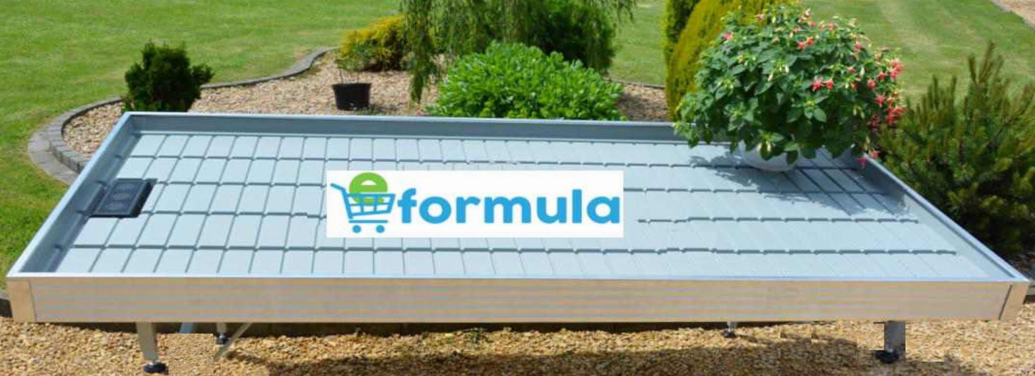 Stół zalewowy 1,2 x 2,5 m, Floks, wysokość 25 cm, do ekspozycji wysokich kwiatów, stacjonarny, wystawowy, bez kółek