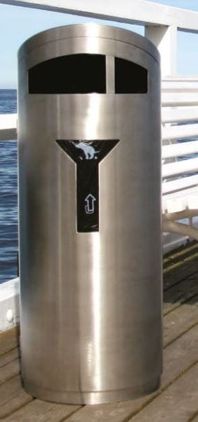 Kosz na śmieci Modern 110 l, z popielniczką, stal nierdzewna