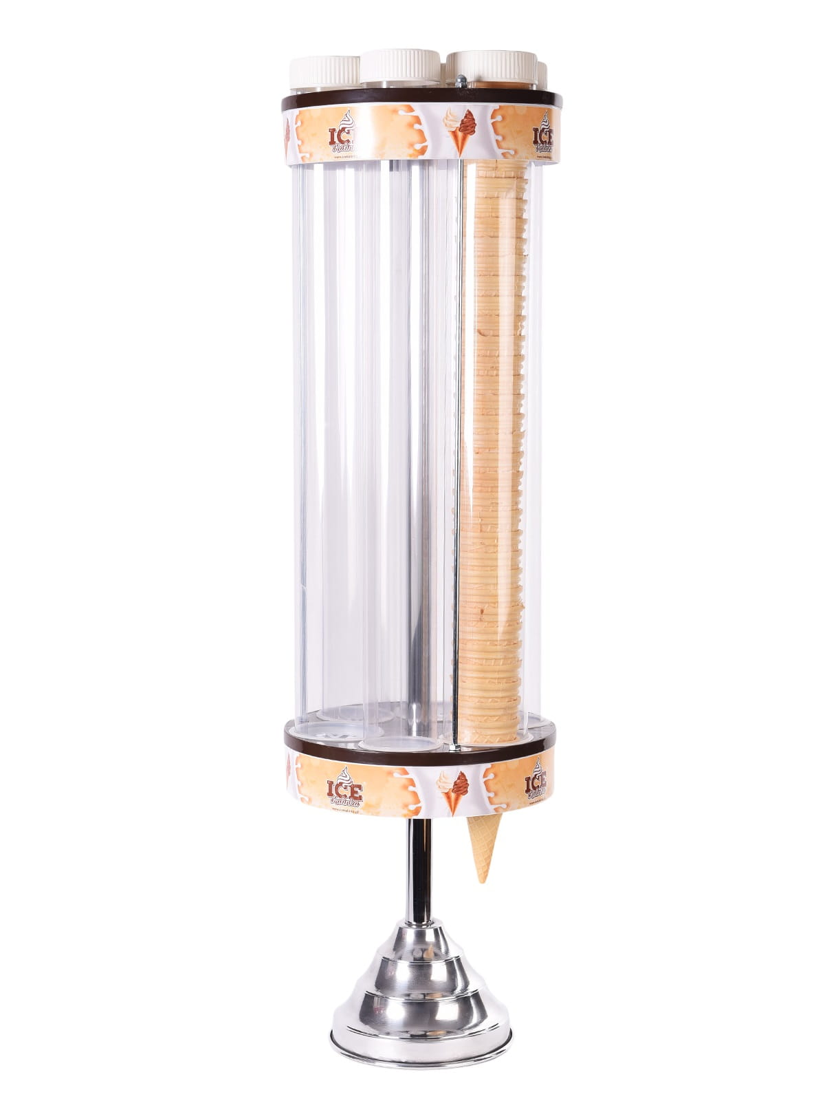 Podajnik na wafle do lodów, magazynek do wafelków – 6 rurowy, stal nierdzewna