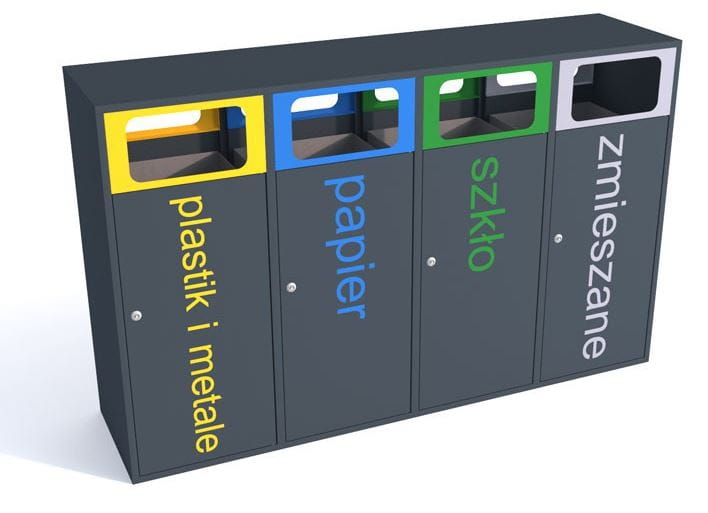 Kosz do segregacji odpadów Etna IV obustronna 4x120 l