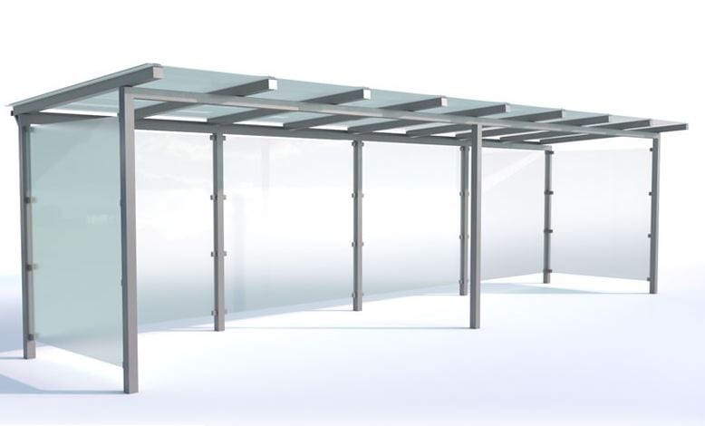 Wiata rowerowa "Pablo" zabudowana, na 15 rowerów, 630 cm, ocynkowana ogniowo    