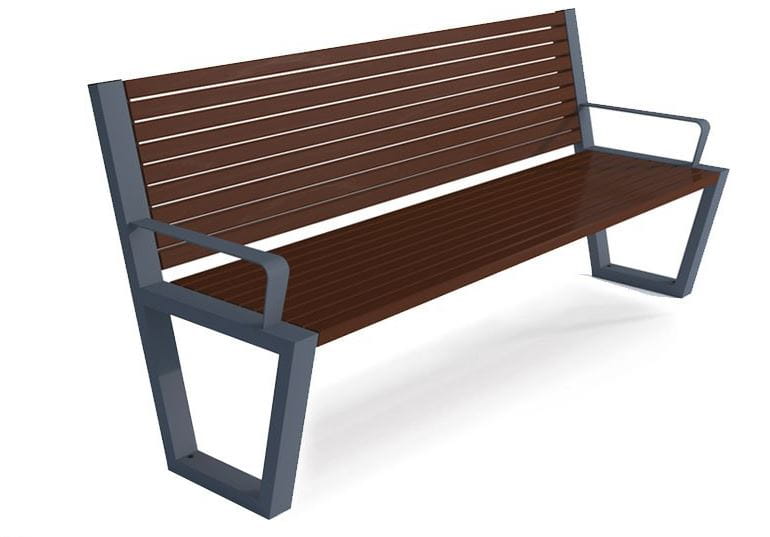 Ławka Semi VII z oparciem i podłokietnikami 