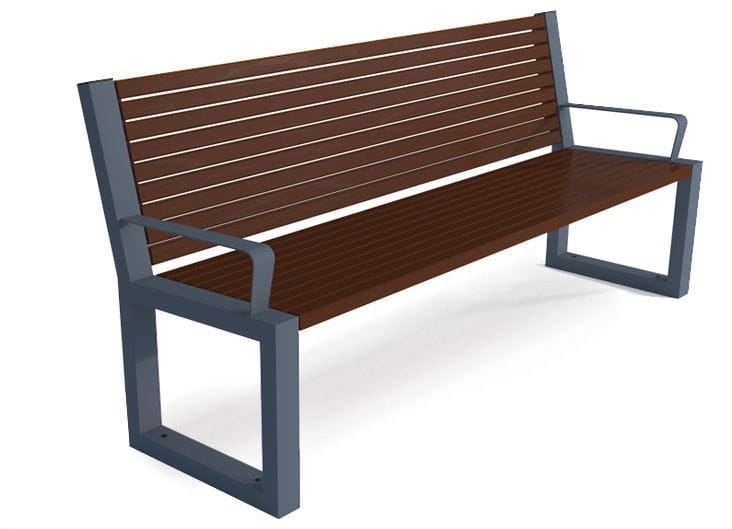 Ławka Semi IX z oparciem i podłokietnikami