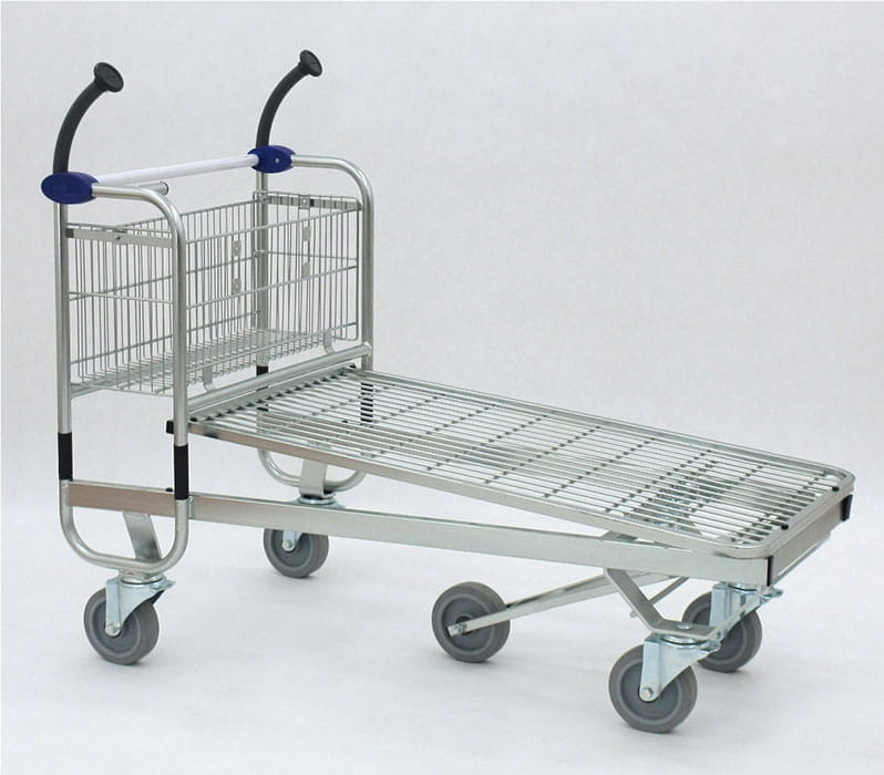 Wózek transportowy Carry 120 z platformą drucianą, z koszem, bez podstawki do pisania, bez zamka na monety