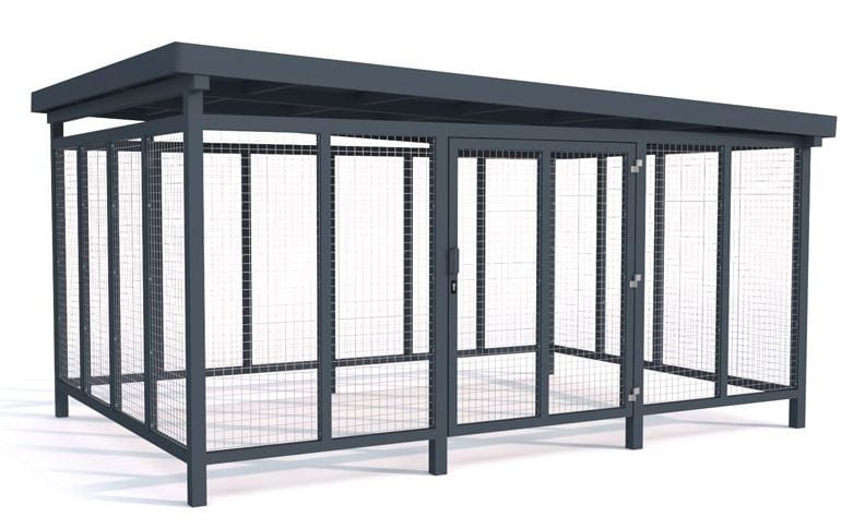 Wiata śmietnikowa Sawa III, 5x1110L, oszalowanie siatka 