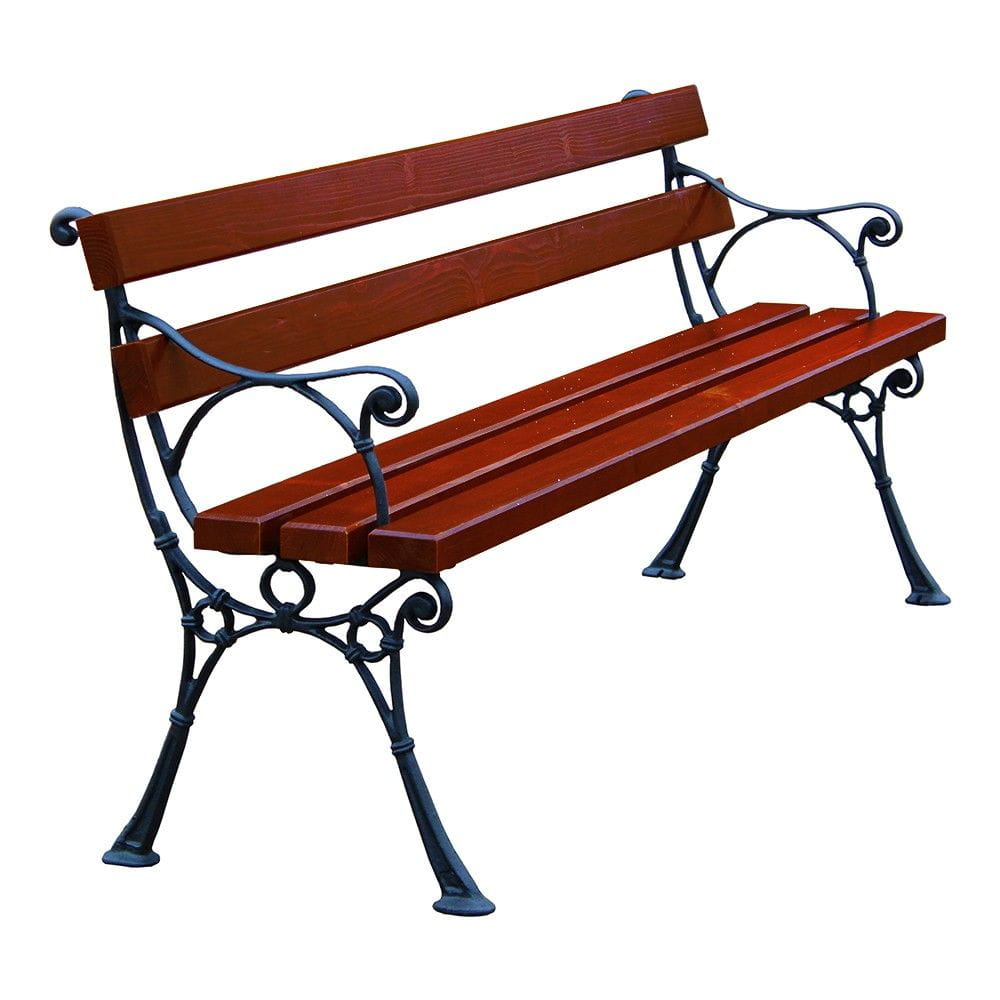 Ławka Standard z podłokietnikiem 150 cm deski świerkowe lakierowane