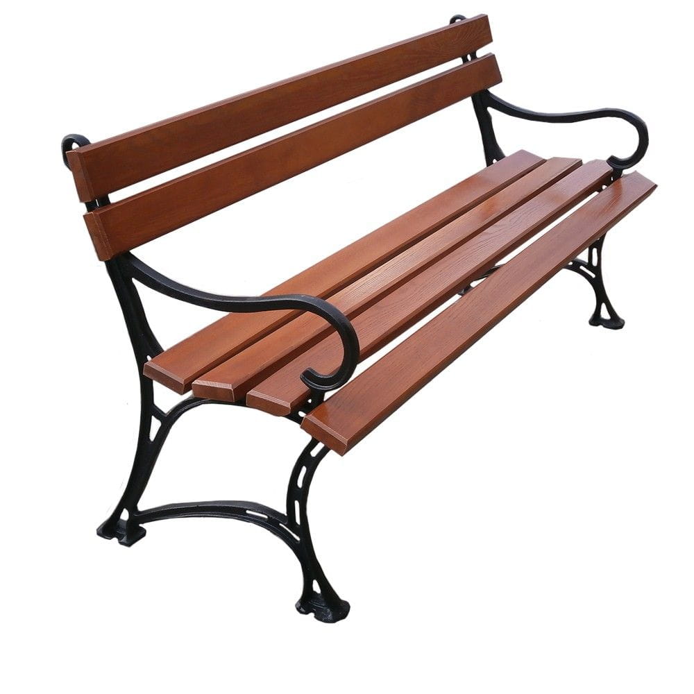 Ławka Królewska z podłokietnikiem 150 cm deski świerkowe lakierowane