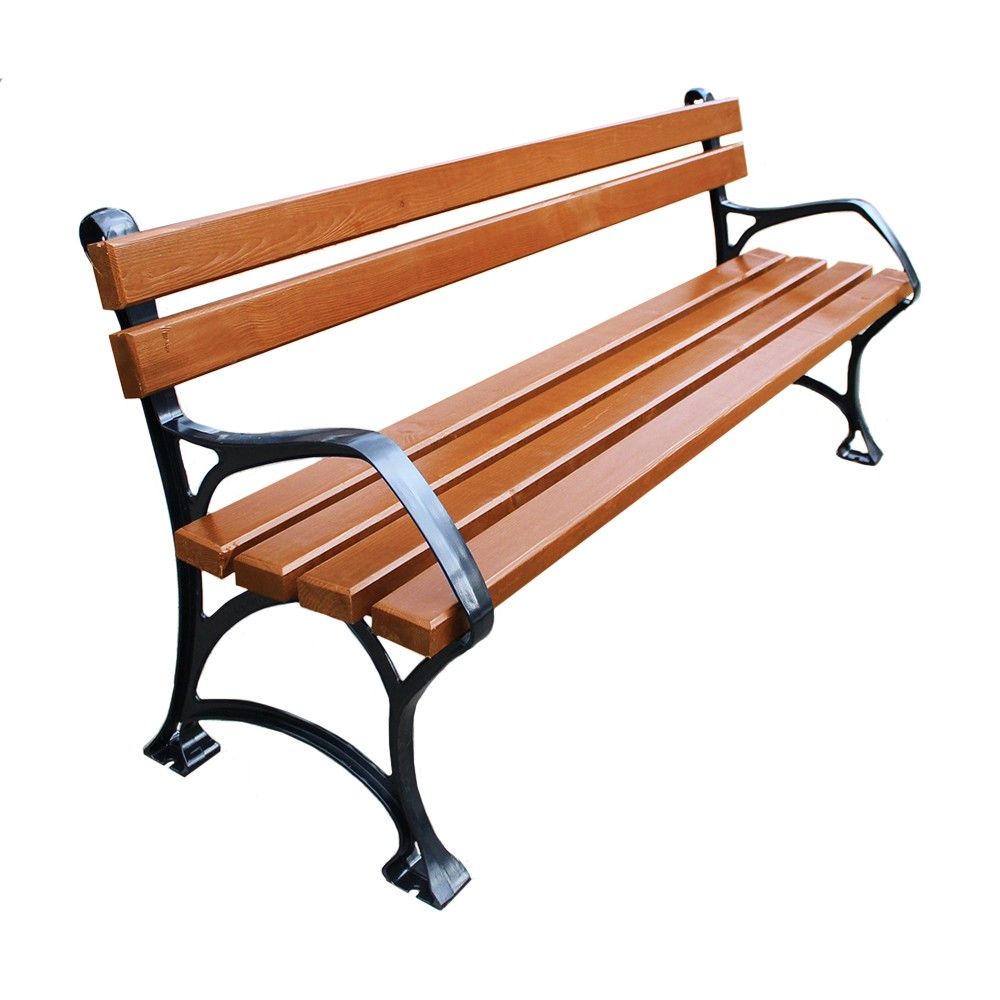 Ławka LUX z podłokietnikiem 150 cm deski świerkowe impregnowane    