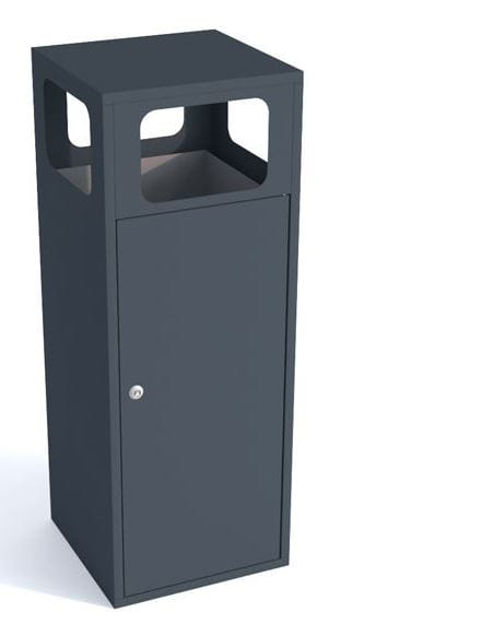 Kosz do segregacji odpadów Etna I 80 l, 4 wrzutówki, stal ocynkowana malowana     