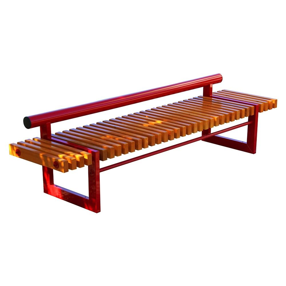 Ławka Varius 150 cm deski świerkowe impregnowane, stalowa