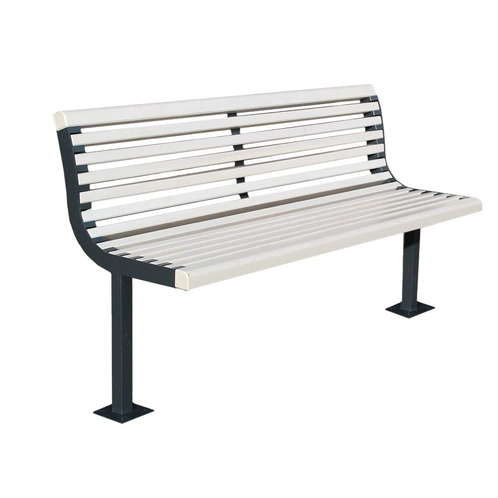 Ławka Crus 180 cm deski świerkowe lakierowane, stalowa