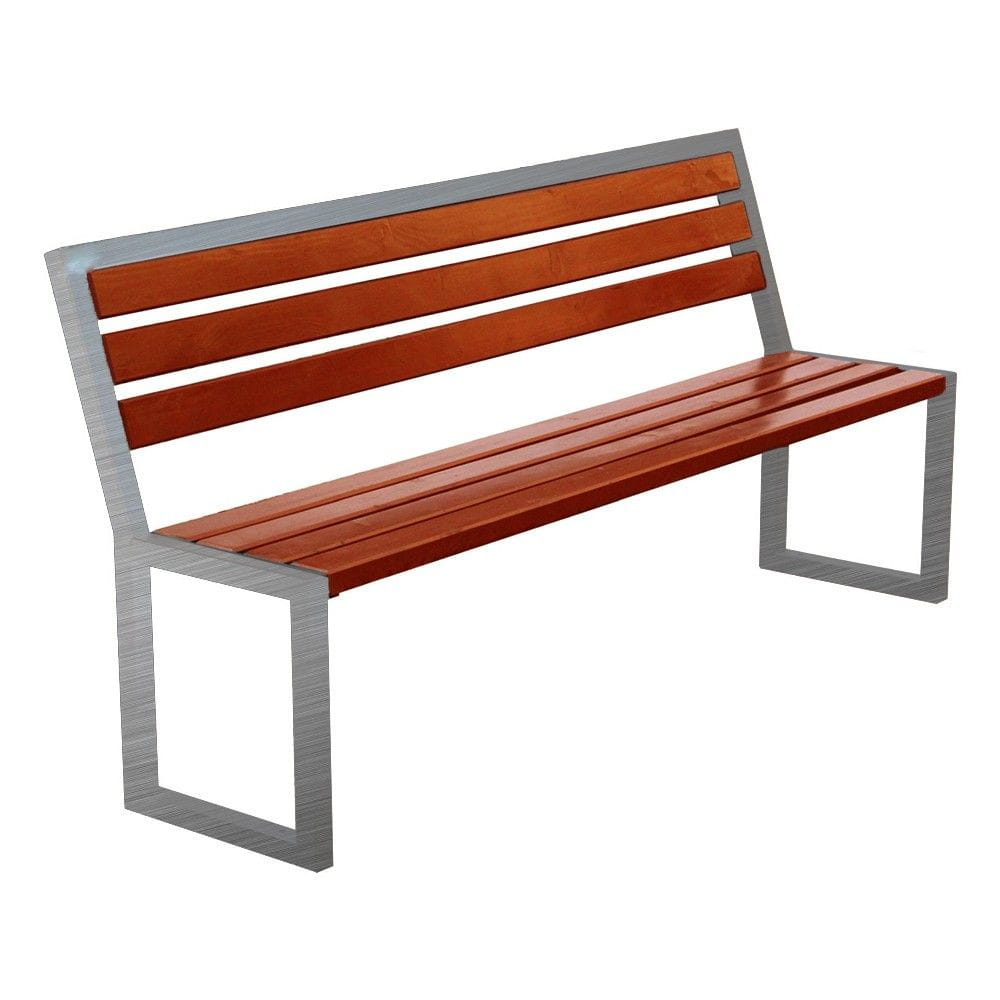 Ławka Modern Inox 180 cm deski świerkowe lakierowane