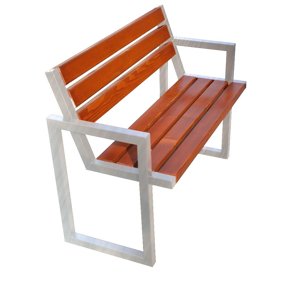 Ławka Modern III Inox 180 cm deski świerkowe impregnowane