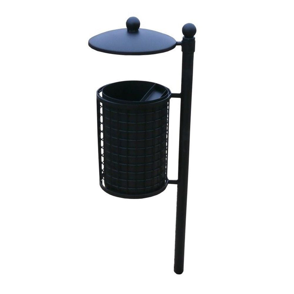 Kosz na śmieci Poznański z daszkiem 35 l, stalowy