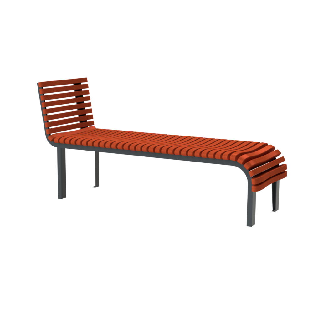 Leżak wypoczynkowy Modern, deski świerkowe impregnowane, stalowy
