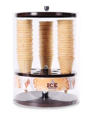 Pojemnik na wafle do lodów, magazynek do wafelków 12 otworów brązowy